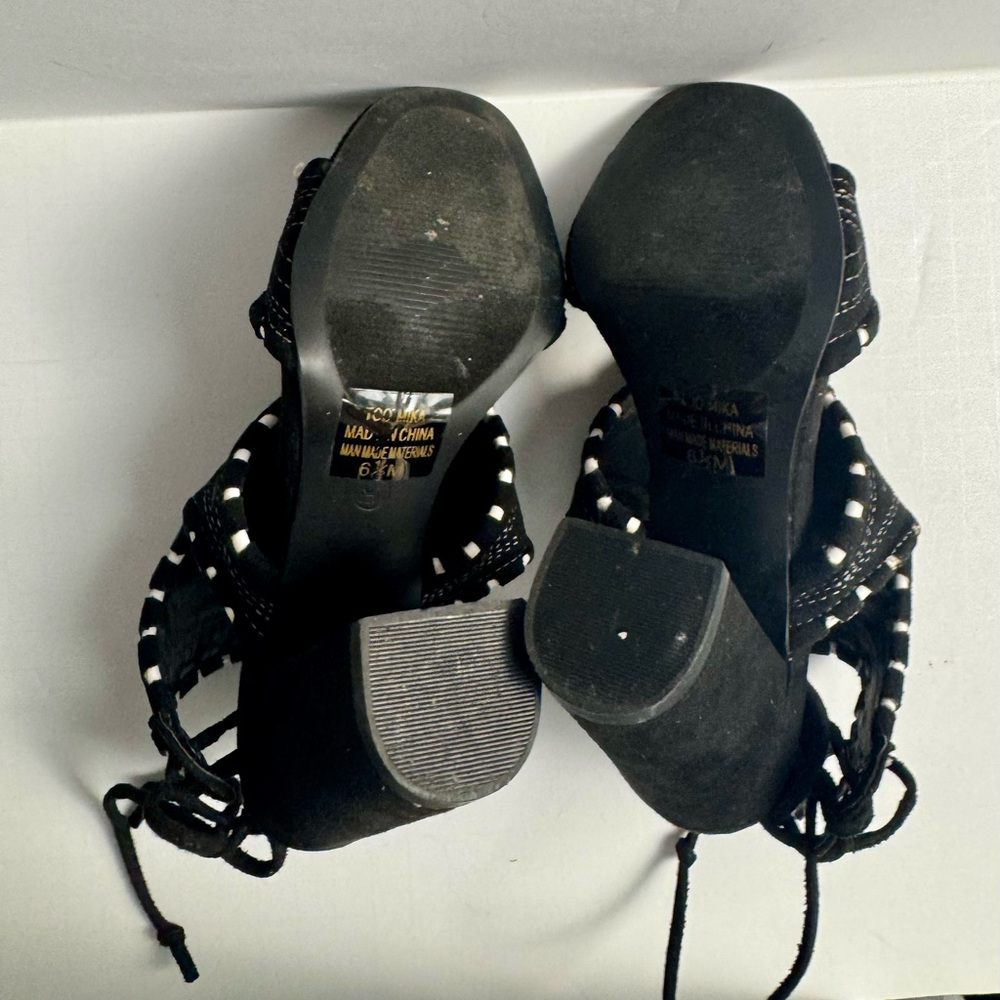 Black Embroidered Women's Size 6 1/2 - Picture 8 of 8